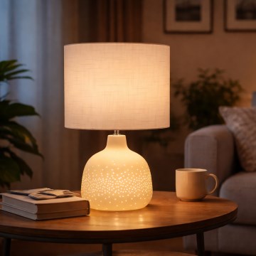 ONLI - Bordslampa ELUMA 2xE27/15W/230V 48 cm vit