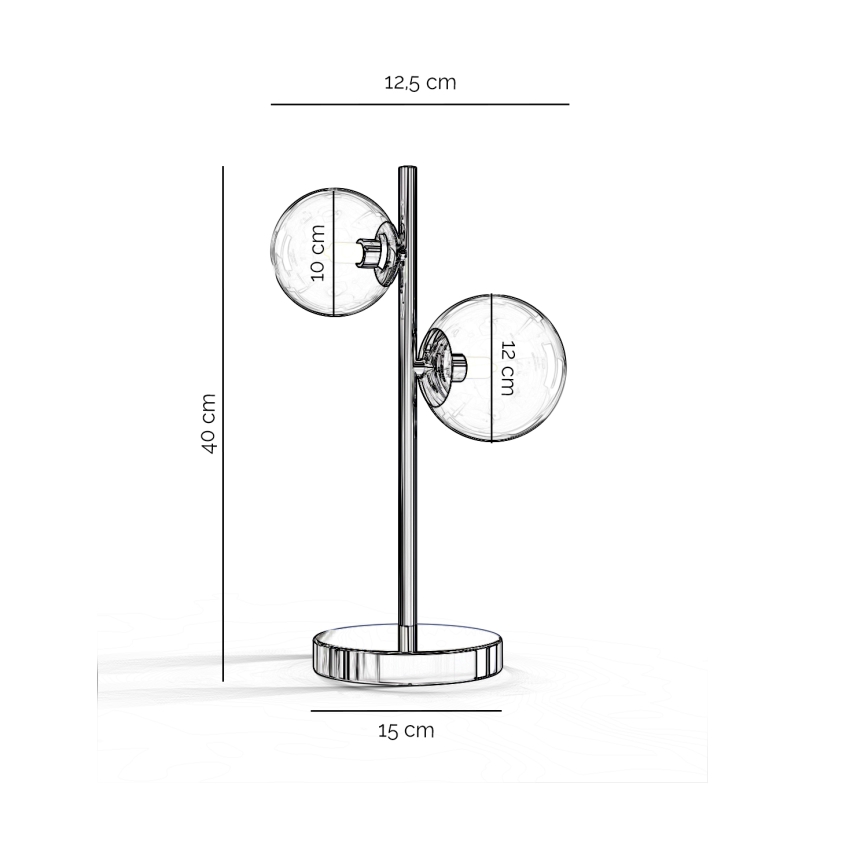 ONLI - Bordslampa KIMBERLY 2xG9/6W/230V 40 cm polerad krom