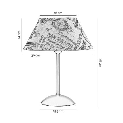ONLI - Bordslampa MAIDA 1xE27/15W/230V 38 cm brun