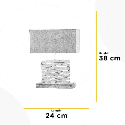 ONLI - Bordslampa MARICA 1xE27/22W/230V beige 38 cm