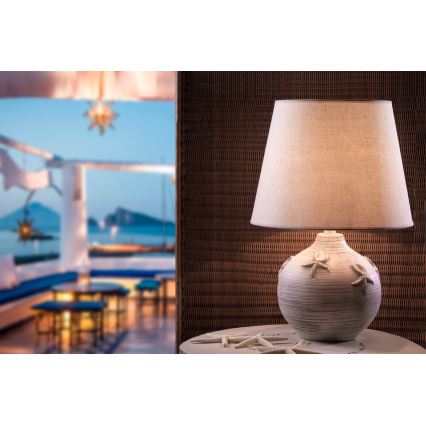 ONLI - Bordslampa MARINA 1xE27/22W/230V beige/vit 60 cm