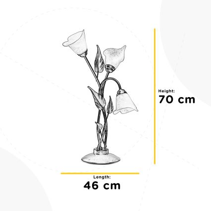 ONLI - Bordslampa MIRANDA 3xE14/6W/230V 70 cm