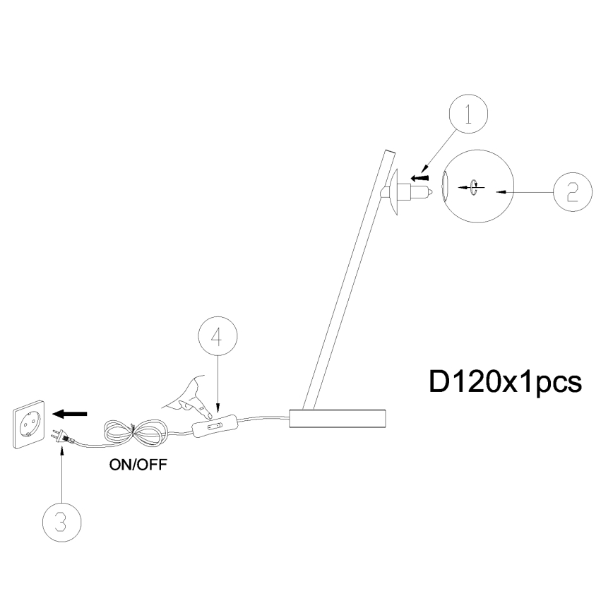 ONLI - Bordslampa PALOMA 1xG9/10W/230V 38,5 cm guld