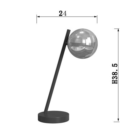 ONLI - Bordslampa PALOMA 1xG9/10W/230V 38,5 cm svart/rökig
