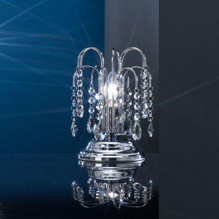 ONLI - Bordslampa PIOGGIA 1xE14/6W/230V diameter 16 cm skinande krom