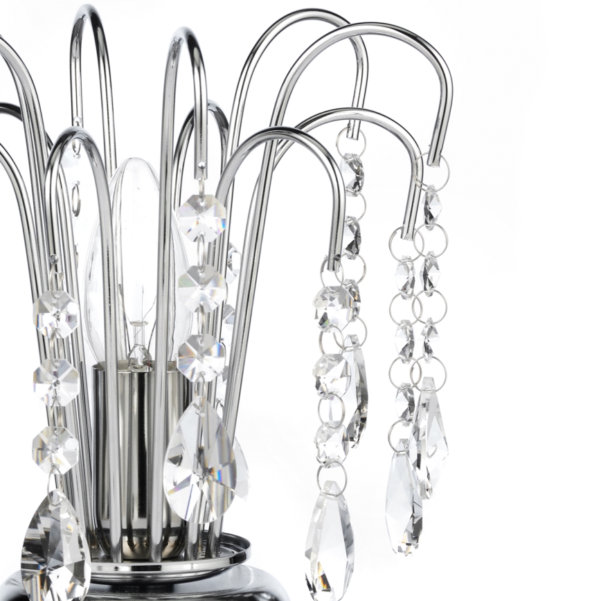 ONLI - Bordslampa PIOGGIA 1xE14/6W/230V diameter 16 cm skinande krom