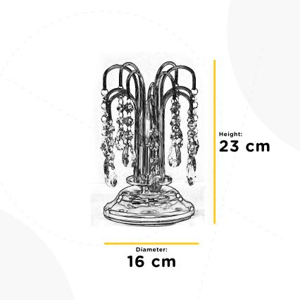 ONLI - Bordslampa PIOGGIA 1xE14/6W/230V diameter 16 cm skinande krom