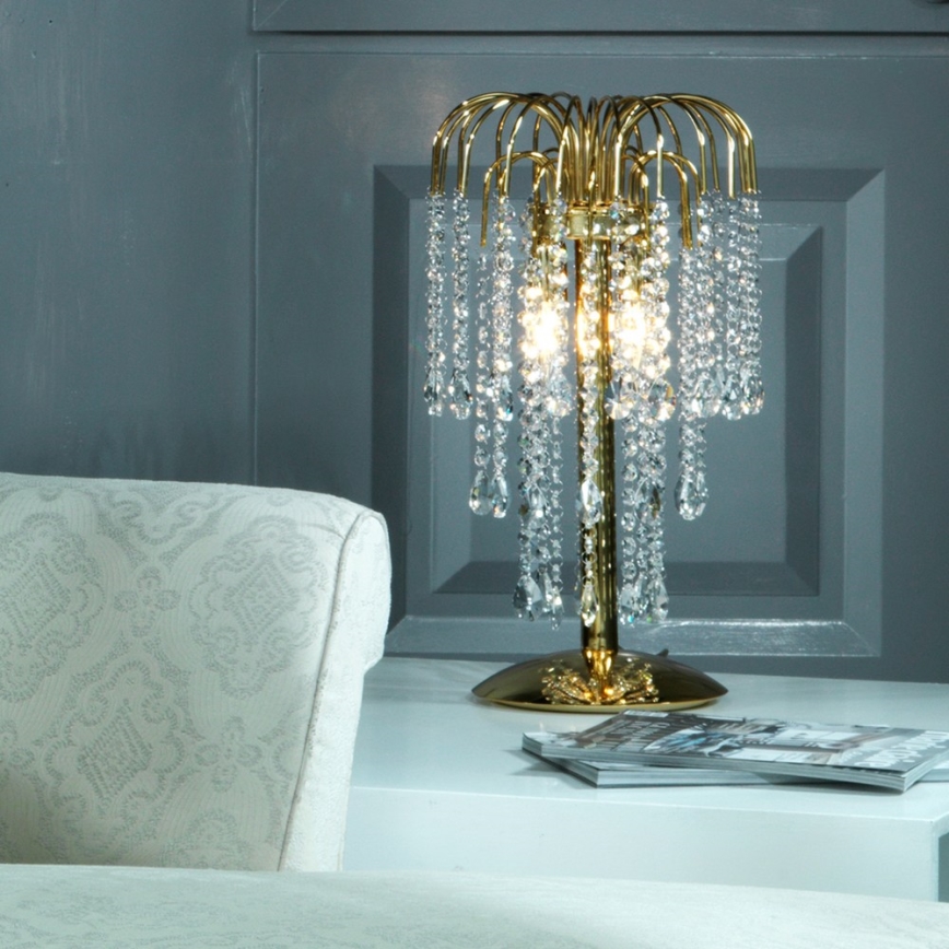 ONLI - Bordslampa PIOGGIA 2xE14/6W/230V guldig 50 cm