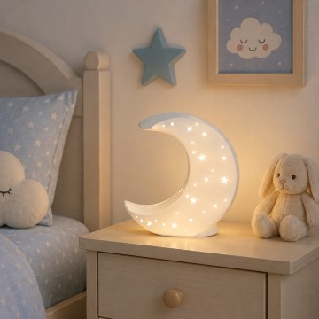 ONLI - Bordslampa PORCELLANA 1xE14/6W/230V 21 cm måne