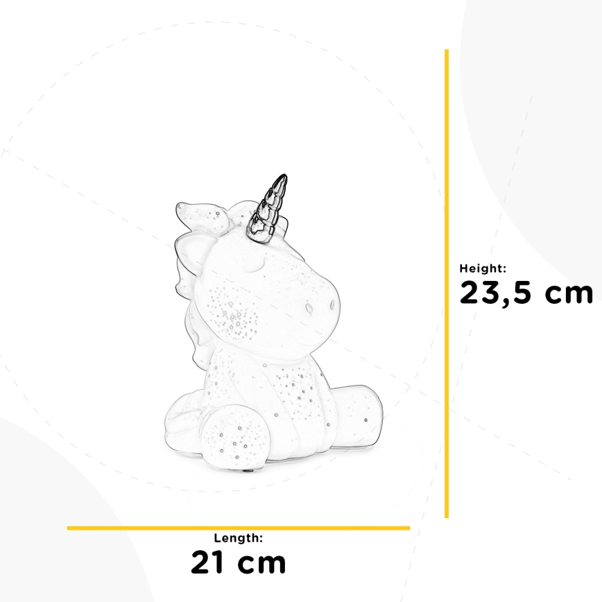 ONLI - Bordslampa PORCELLANA 1xE14/6W/230V 23,5 cm enhörning