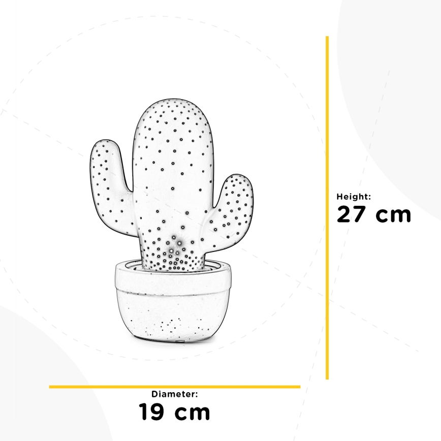 ONLI - Bordslampa PORCELLANA 1xE14/6W/230V 27 cm kaktus
