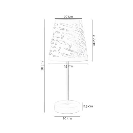 ONLI - Bordslampa RICKY 1xE14/10W/230V 28 cm vit