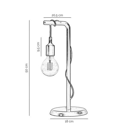 ONLI - Bordslampa WIRE 1xE27/15W/230V 50 cm grå/vit