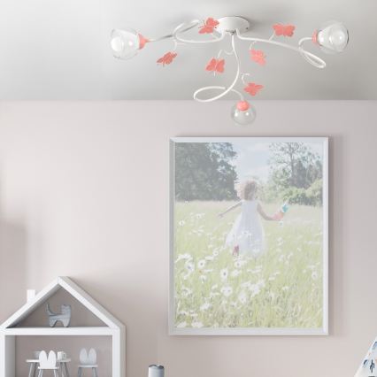 ONLI - Fäst ljuskrona för barn BUTTERFLY 3xE14/6W/230V