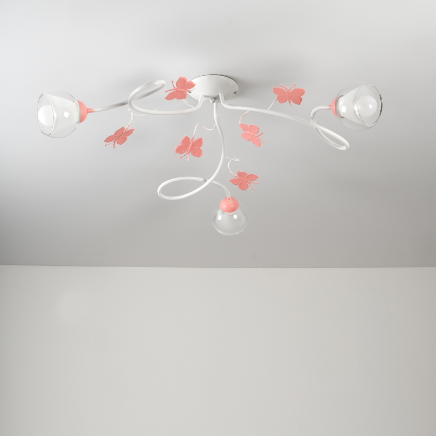 ONLI - Fäst ljuskrona för barn BUTTERFLY 3xE14/6W/230V
