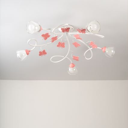 ONLI - Fäst ljuskrona för barn BUTTERFLY 5xE14/6W/230V