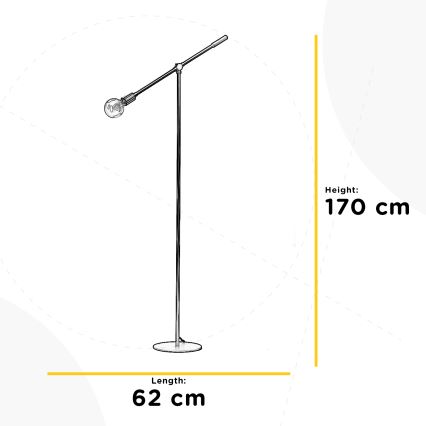 ONLI - Golvlampa ASTE 1xE27/15W/230V svart/guld