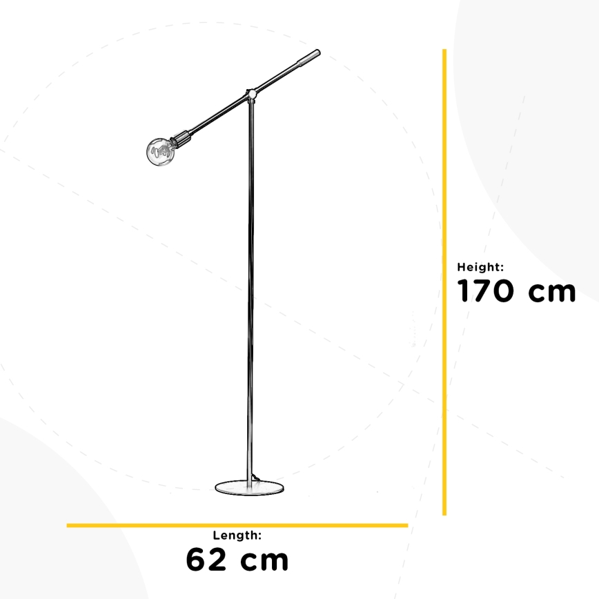 ONLI - Golvlampa ASTE 1xE27/15W/230V svart/guld