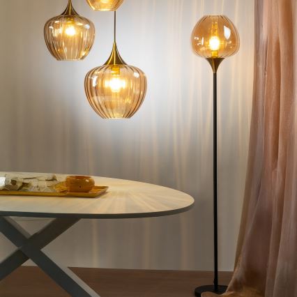 ONLI - Golvlampa ELIDE 1xE27/15W/230V svart/koppar