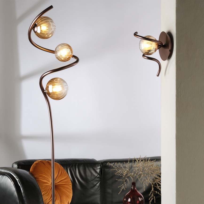 ONLI - Golvlampa FRIDA 3xG9/10W/230V koppar