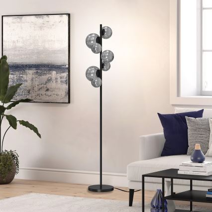 ONLI - Golvlampa PALOMA 7xG9/10W/230V svart/rökig