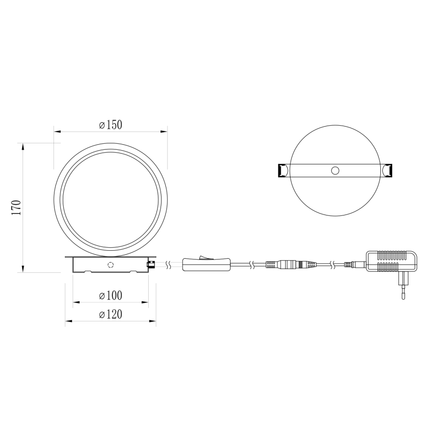 ONLI - LED-bordslampa NOELIA LED/4W/230V 17 cm svart