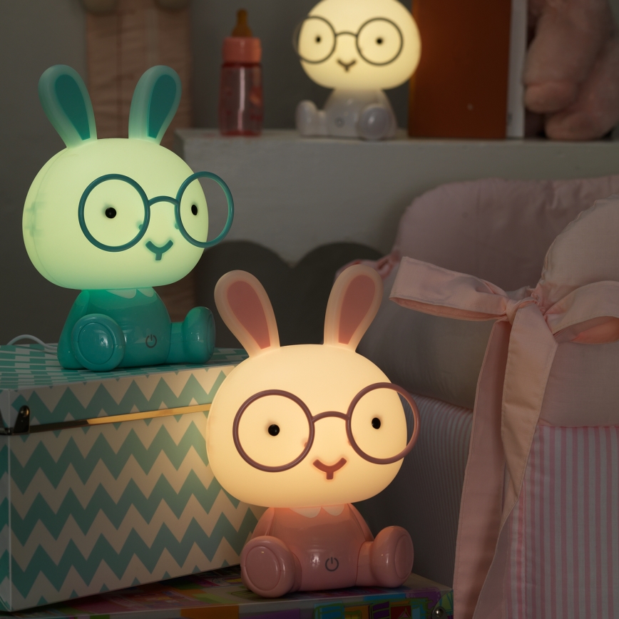 ONLI - LED Dimmbar barnnattlampa PUPPIES LED/3W/230V 22 cm kanin/blå