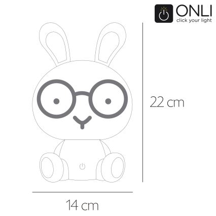 ONLI - LED Dimmbar barnnattlampa PUPPIES LED/3W/230V 22 cm kanin/blå