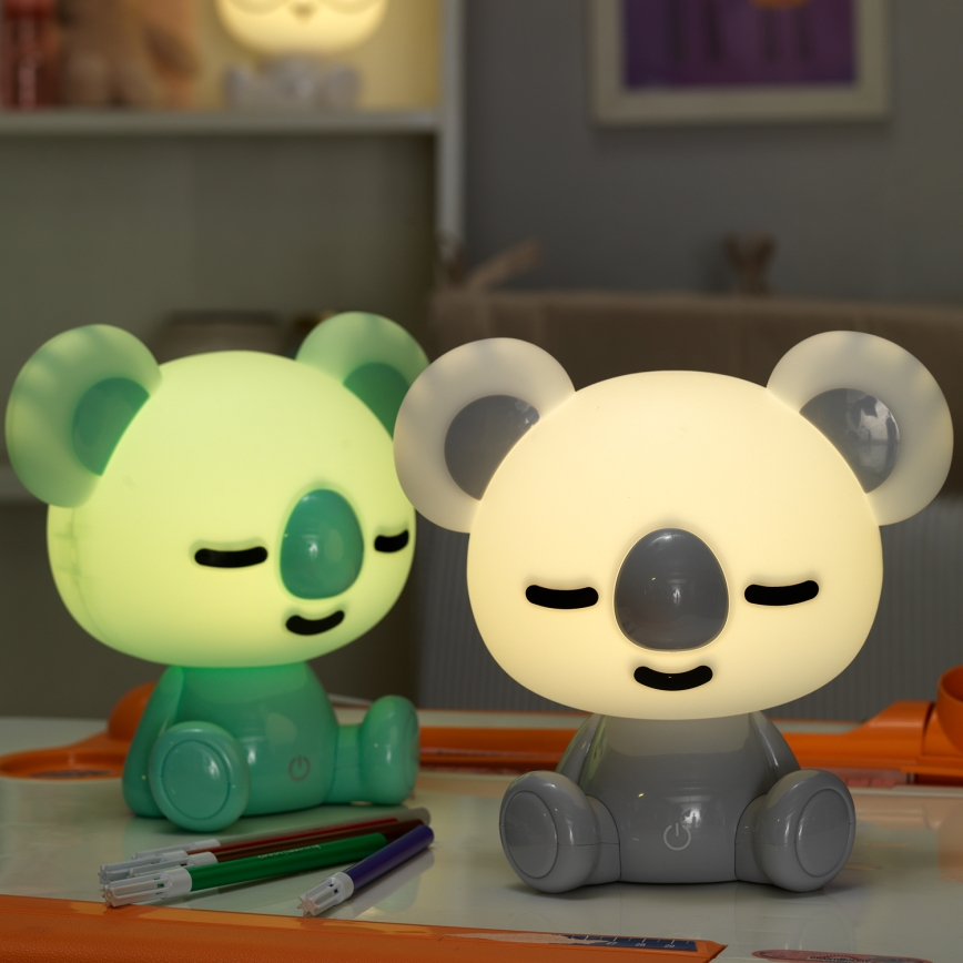 ONLI - LED dimbar nattlampa för barn PUPPIES LED/3W/230V 20 cm koala/grön
