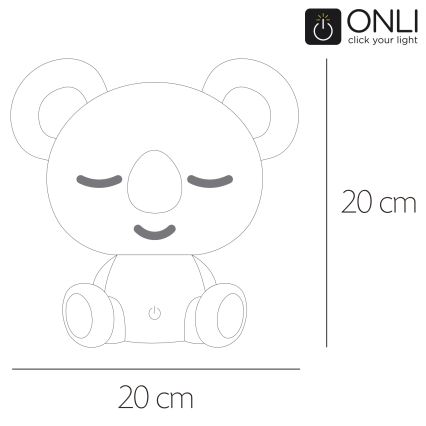 ONLI - LED dimbar nattlampa för barn PUPPIES LED/3W/230V 20 cm koala/grön