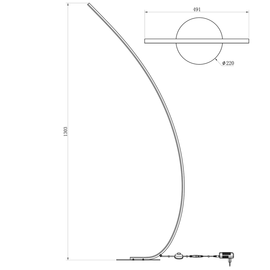 ONLI - LED golvlampa NOELIA LED/23W/230V svart
