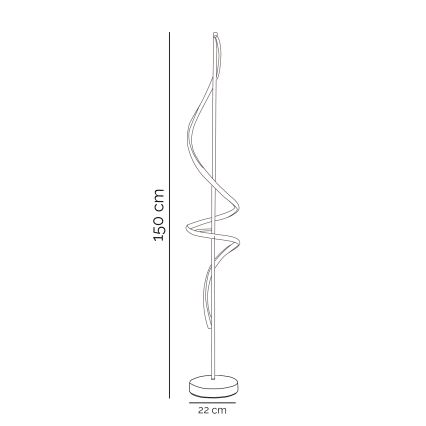 ONLI - LED golvlampa TWIST LED/24W/230V 4000K svart