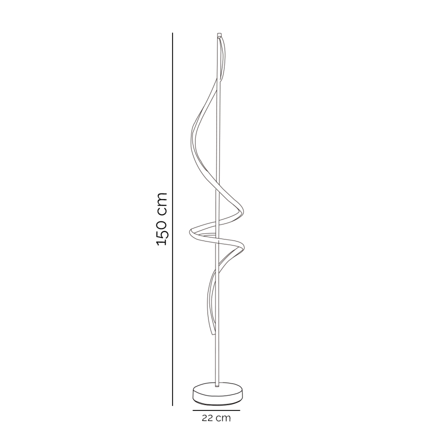 ONLI - LED golvlampa TWIST LED/24W/230V 4000K svart