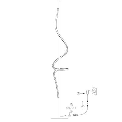 ONLI - LED golvlampa TWIST LED/24W/230V 4000K svart