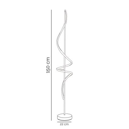 ONLI - LED golvlampa TWIST LED/24W/230V 4000K svart