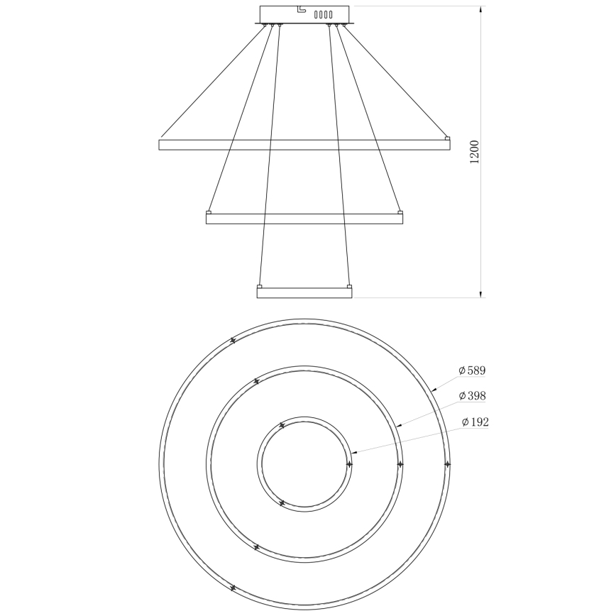 ONLI - LED-hänglampa på vajer NOELIA LED/40W/230V guld