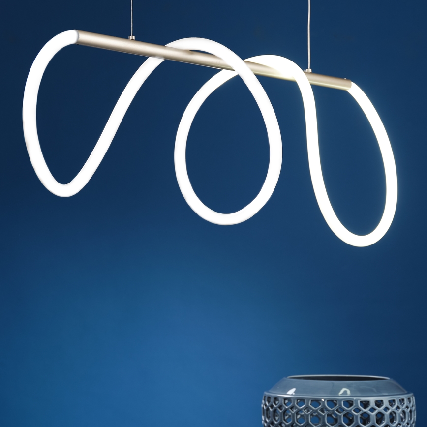 ONLI - LED ljuskrona med textilsladd AMANDA LED/40W/230V 4500K matt krom