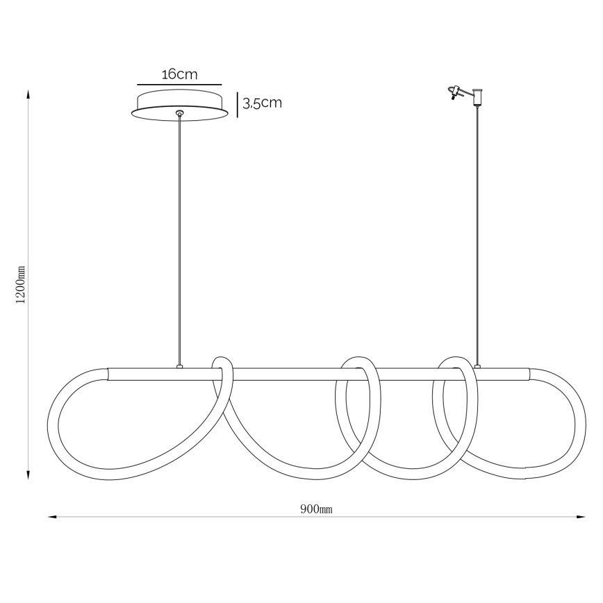 ONLI - LED ljuskrona med textilsladd AMANDA LED/40W/230V 4500K matt krom