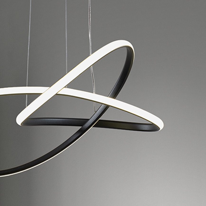 ONLI - LED ljuskrona med textilsladd DAFNE LED/30W/230W 4000K svart