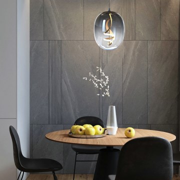 ONLI - LED ljuskrona med textilsladd LILLY LED/12W/230V 4000K svart