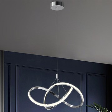 ONLI - LED ljuskrona med textilsladd LOOP LED/40W/230V 4000K skinande krom