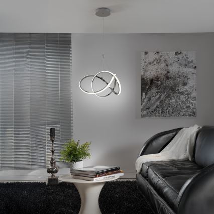 ONLI - LED ljuskrona med textilsladd LOOP LED/40W/230V 4000K skinande krom