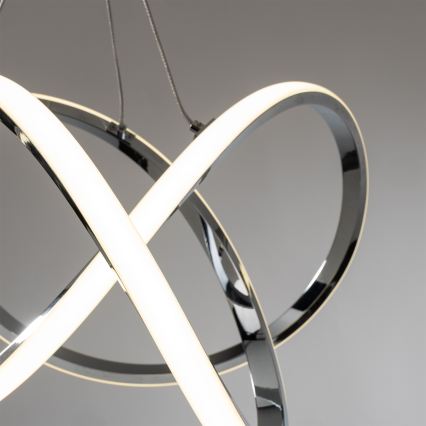 ONLI - LED ljuskrona med textilsladd LOOP LED/40W/230V 4000K skinande krom