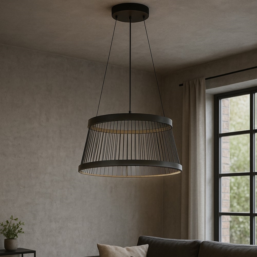 ONLI - LED ljuskrona med textilsladd MATE LED/40W/230V 4000K svart