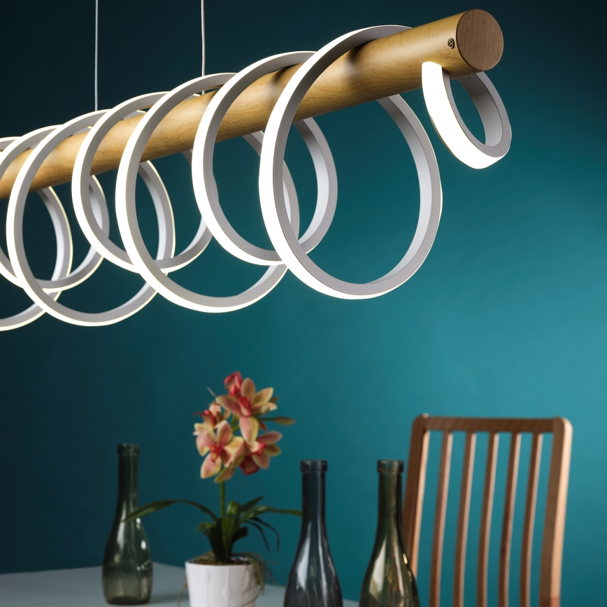 ONLI - LED ljuskrona med textilsladd NILO LED/70W/230V 4000K brun/vit