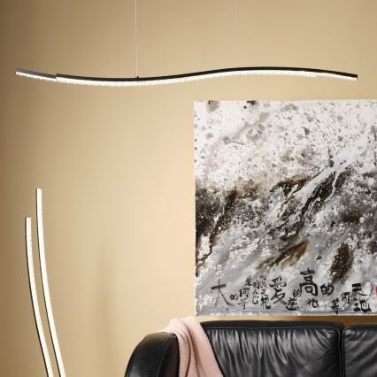 ONLI - LED ljuskrona med textilsladd ONDA LED/30W/230V 4000K svart