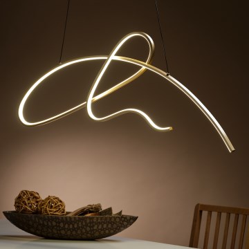 ONLI - LED ljuskrona med textilsladd SIGN LED/42W/230V 4000K guld