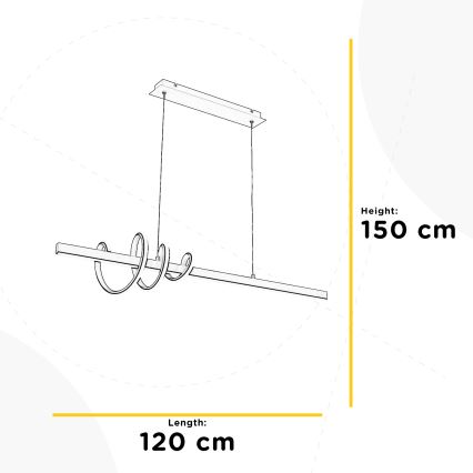 ONLI - LED ljuskrona med textilsladd SWING LED/30W/230V 4000K svart