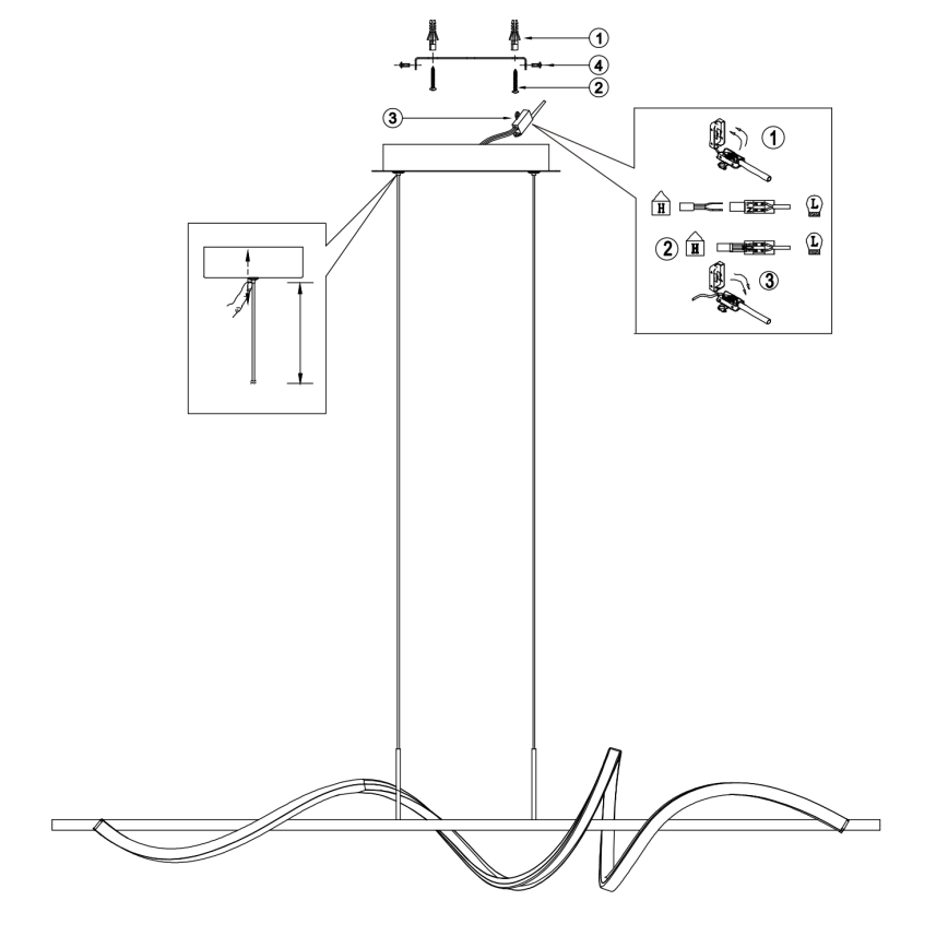 ONLI - LED ljuskrona med textilsladd TWIST LED/30W/230V 4000K svart