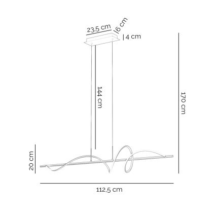 ONLI - LED ljuskrona med textilsladd TWIST LED/30W/230V 4000K svart